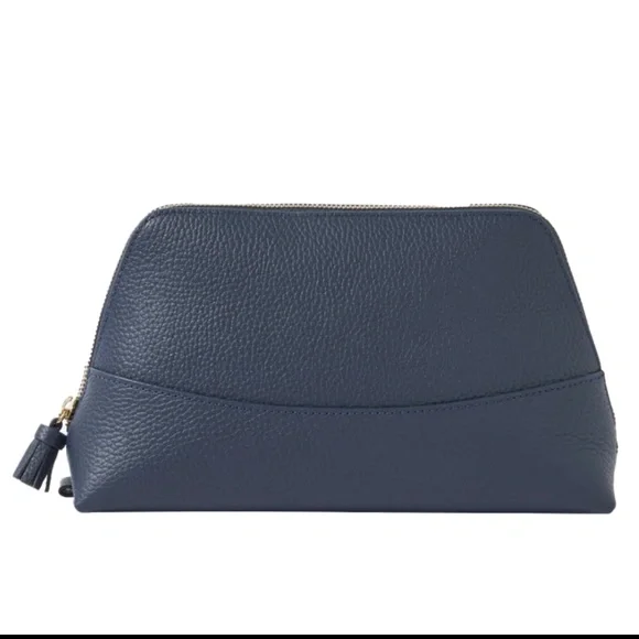 NEELY & CHLOE NWOT w/Dust Bag No. 17 Large Pebble Cosmetic Case in Navy - Picture 3 of 9